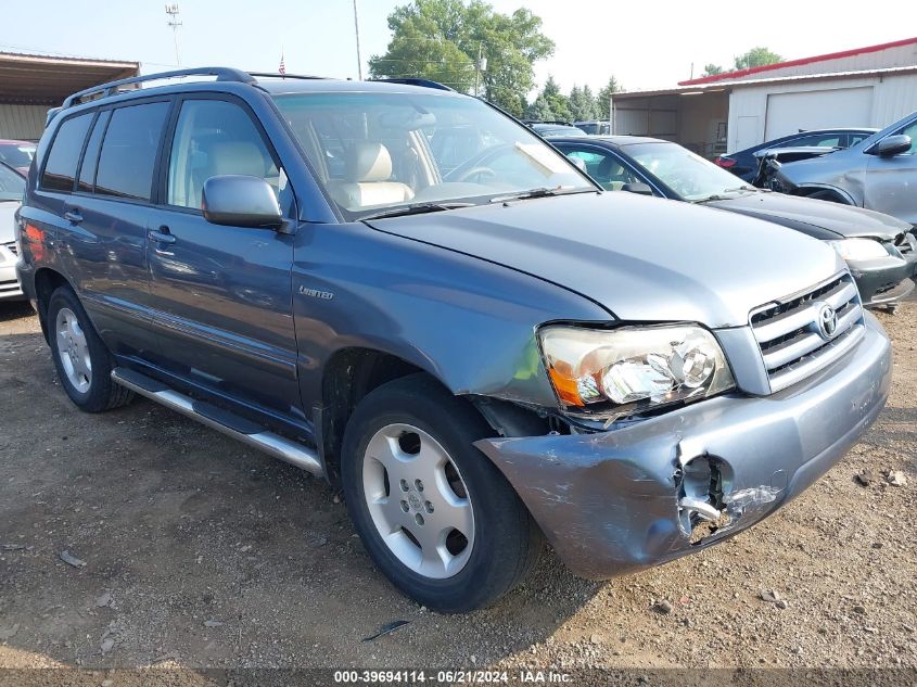 2005 Toyota Highlander Limited V6 VIN: JTEEP21A150106061 Lot: 39694114
