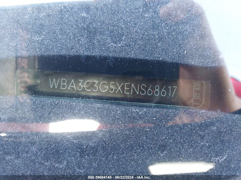 2014 BMW 320I xDrive VIN: WBA3C3G5XENS68617 Lot: 39694145