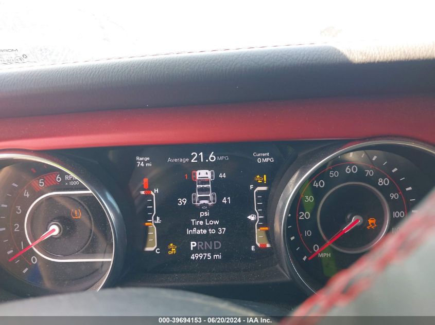 2020 Jeep Wrangler Unlimited Rubicon 4X4 VIN: 1C4JJXFM9LW265019 Lot: 39694153