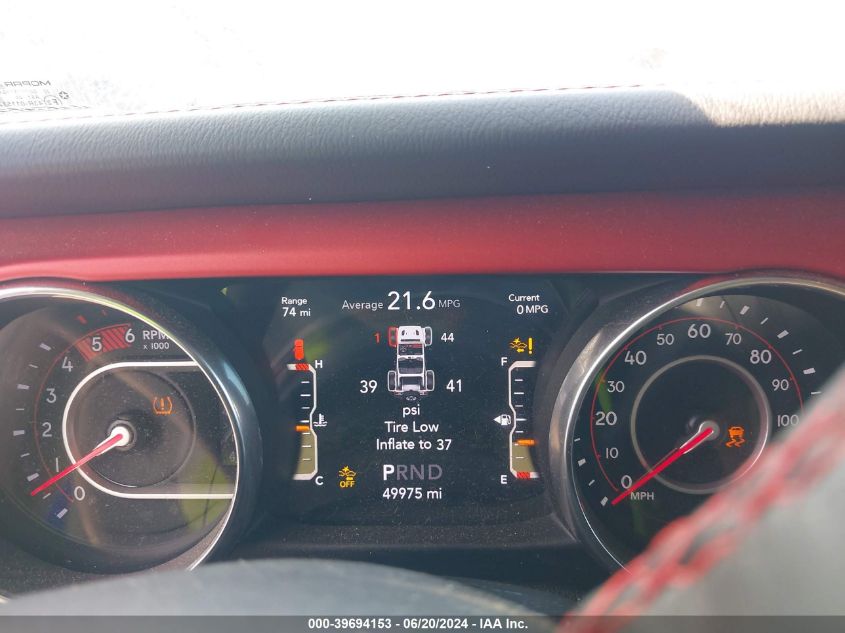 2020 Jeep Wrangler Unlimited Rubicon 4X4 VIN: 1C4JJXFM9LW265019 Lot: 39694153