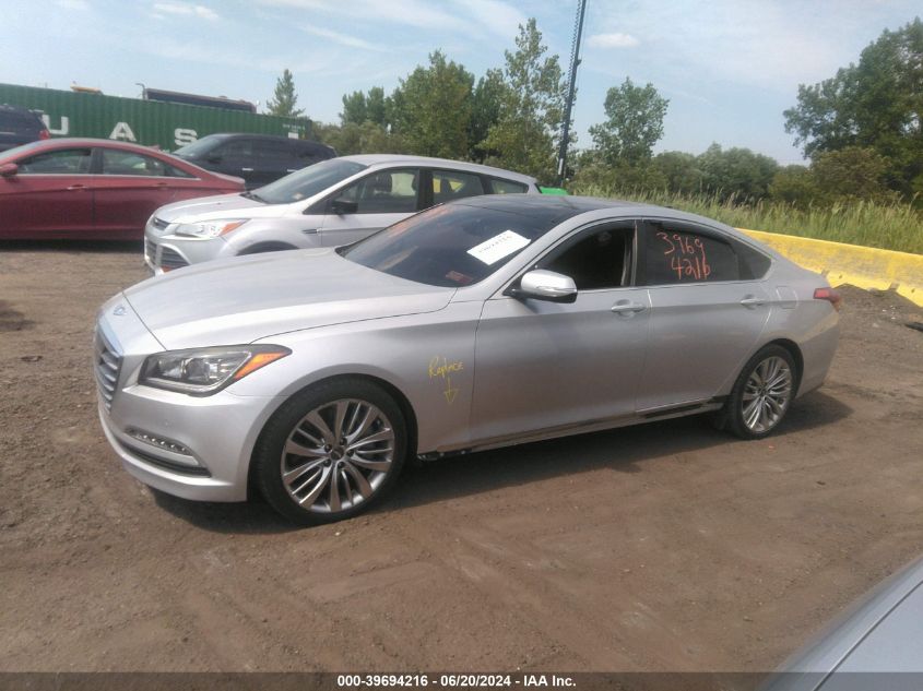 2015 Hyundai Genesis 5.0 VIN: KMHGN4JF1FU028834 Lot: 39694216