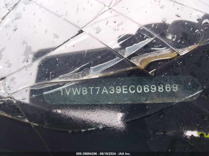 2014 Volkswagen Passat 1.8T Se VIN: 1VWBT7A39EC069869 Lot: 39694306