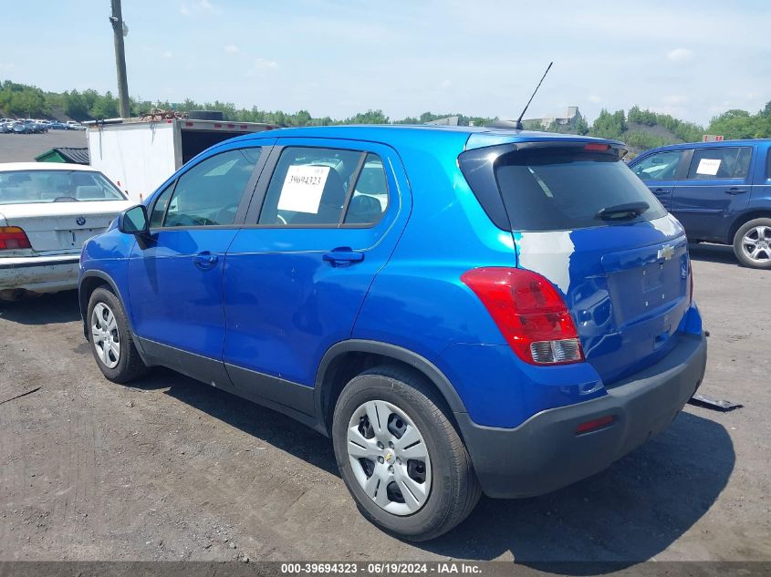 2015 Chevrolet Trax 1Ls VIN: KL7CJKSB3FB214494 Lot: 39694323