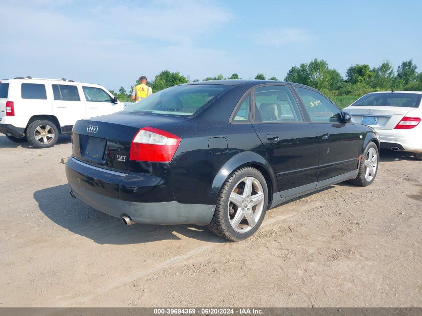 2003 Audi A4 1.8T Quattro VIN: WAULC68E53A332518 Lot: 39694369