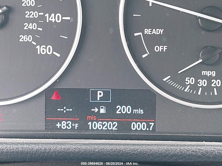 2013 BMW 328 I VIN: WBA3A5C52DJ462149 Lot: 39694628