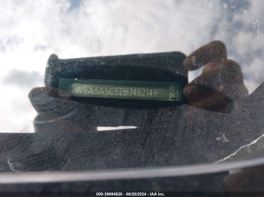 2013 BMW 328 I VIN: WBA3A5C52DJ462149 Lot: 39694628