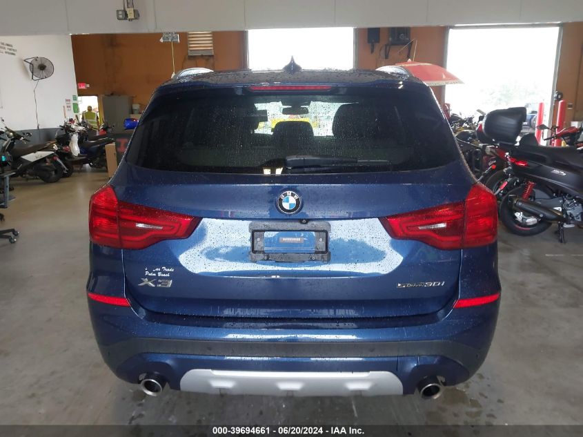 2019 BMW X3 Sdrive30I VIN: 5UXTR7C51KLE98862 Lot: 39694661