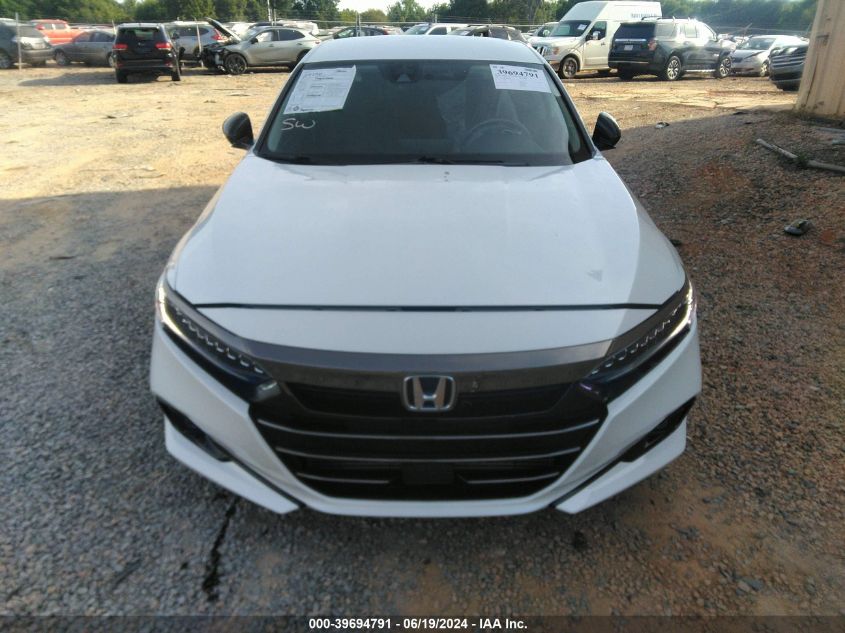2022 Honda Accord Sport Se VIN: 1HGCV1F40NA086458 Lot: 39694791