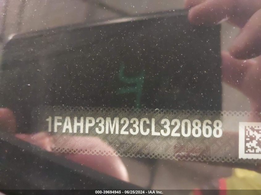 2012 Ford Focus Sel VIN: 1FAHP3M23CL320868 Lot: 39694945