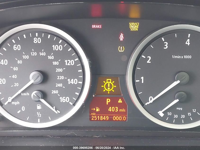 2007 BMW 525I VIN: WBANE53507CK92055 Lot: 39695286