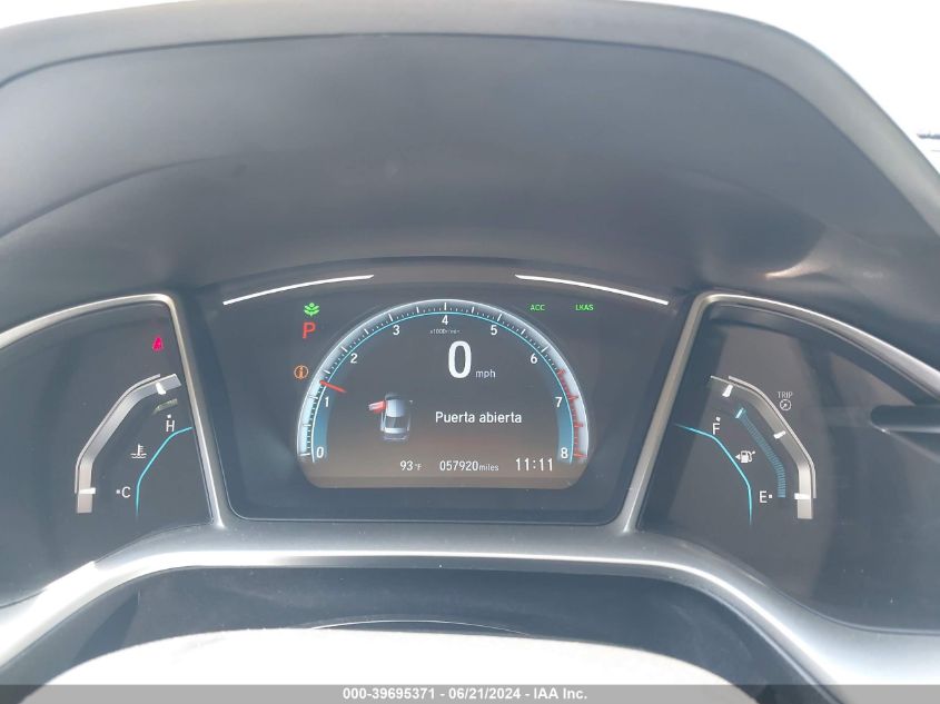 2019 Honda Civic Ex VIN: 19XFC1F34KE205906 Lot: 39695371