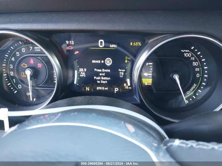 2021 Jeep Wrangler Unlimited Sahara 4Xe VIN: 1C4JJXP64MW682520 Lot: 39695394