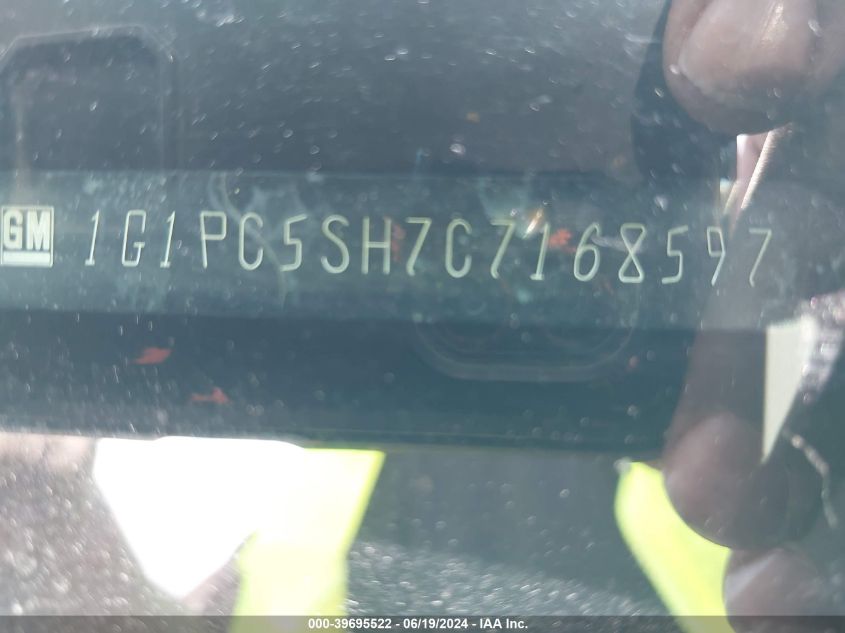 2012 Chevrolet Cruze Ls VIN: 1G1PC5SH7C7168597 Lot: 39695522