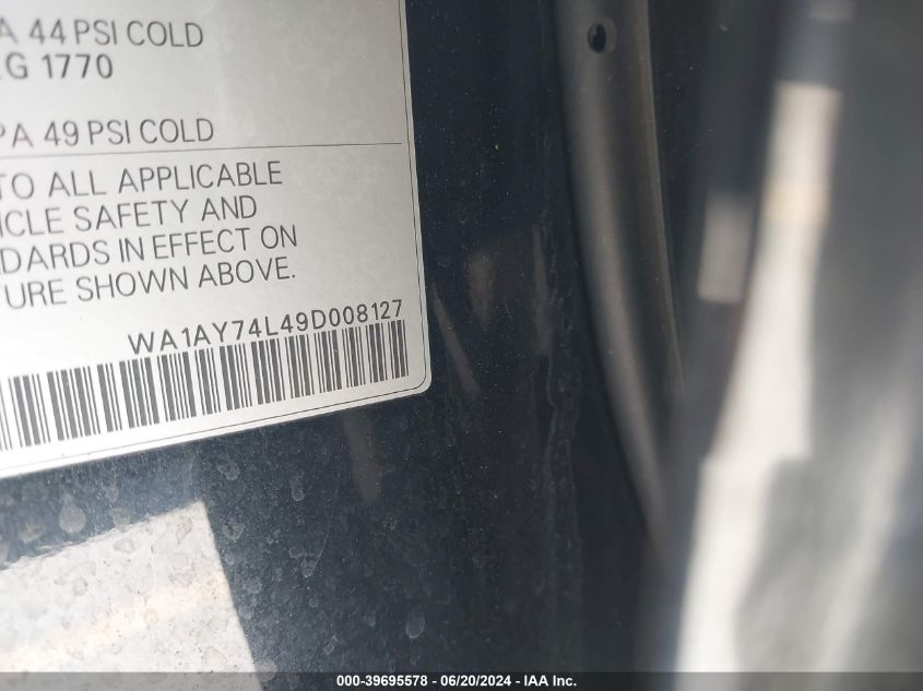 2009 Audi Q7 3.6 5 Passenger/3.6 Premium VIN: WA1AY74L49D008127 Lot: 39695578