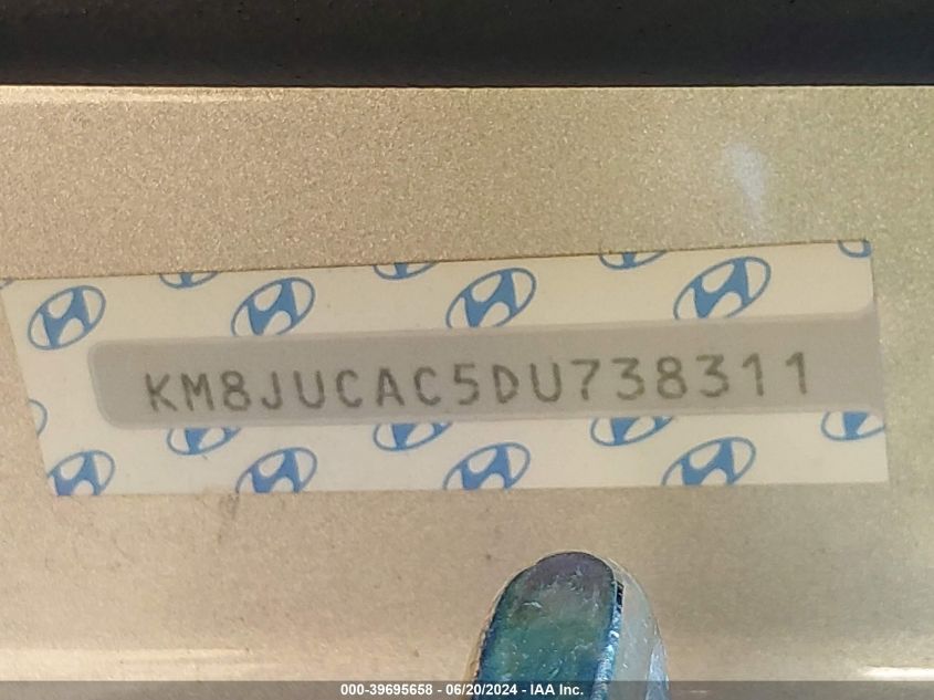 2013 Hyundai Tucson Gls/Limited VIN: KM8JUCAC5DU738311 Lot: 39695658
