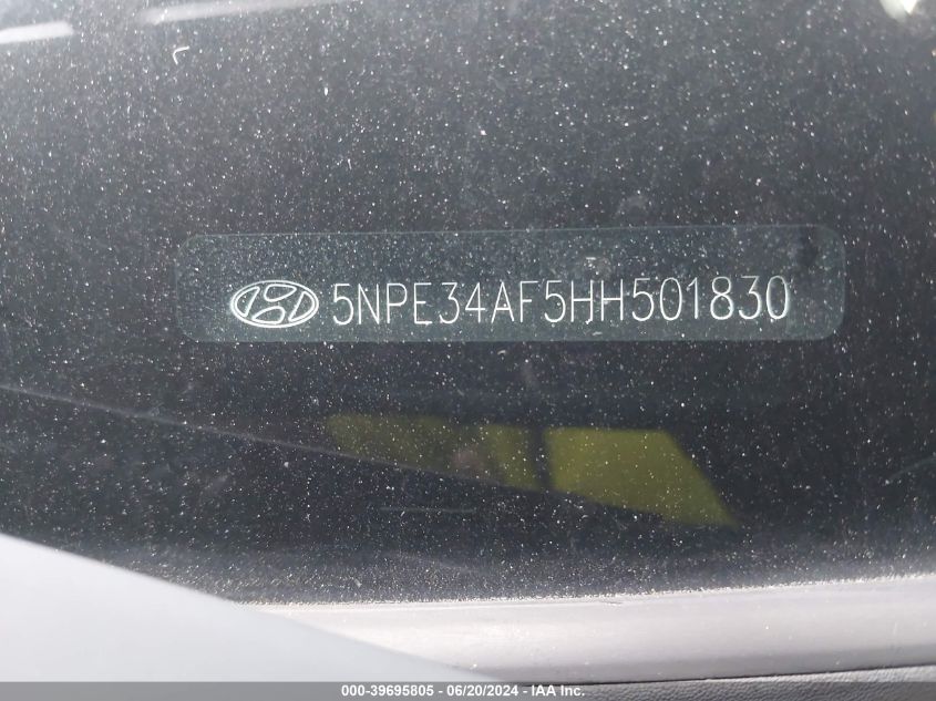 2017 Hyundai Sonata Sport/Limited VIN: 5NPE34AF5HH501830 Lot: 39695805