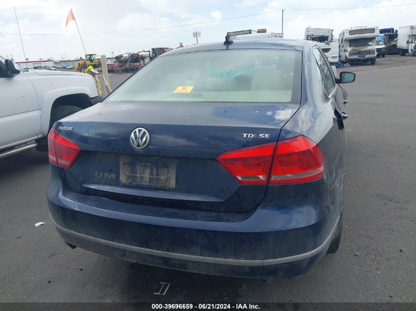 1VWBN7A39EC016180 2014 Volkswagen Passat 2.0L Tdi Se