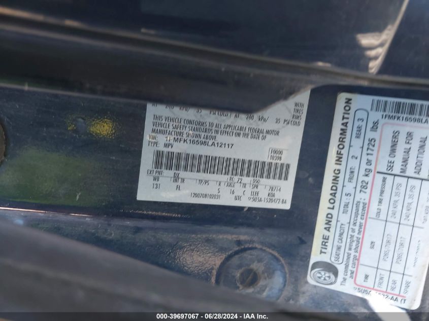 2008 Ford Expedition El Xlt VIN: 1FMFK16598LA12117 Lot: 39697067