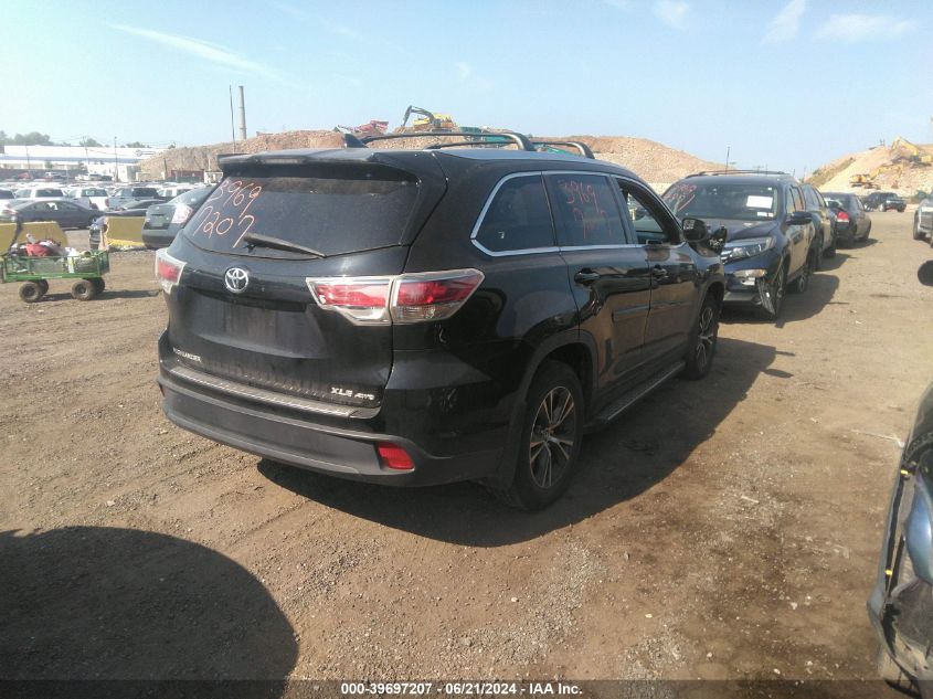 2016 TOYOTA HIGHLANDER XLE V6 - 5TDJKRFH1GS320936