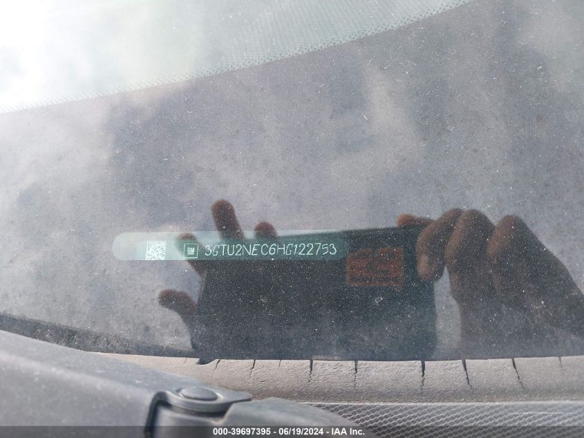 2017 GMC Sierra K1500 Slt VIN: 3GTU2NEC6HG122753 Lot: 39697395