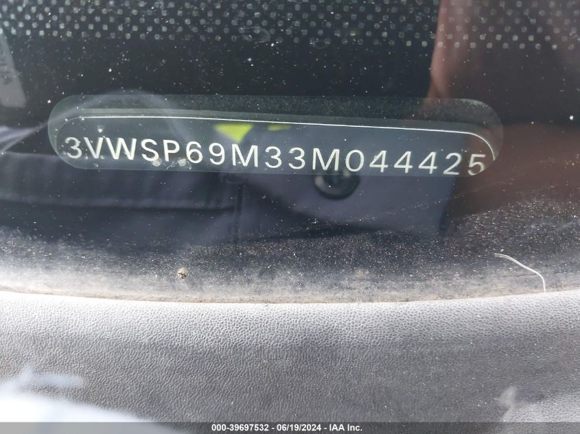 2003 Volkswagen Jetta Gls Tdi VIN: 3VWSP69M33M044425 Lot: 39697532