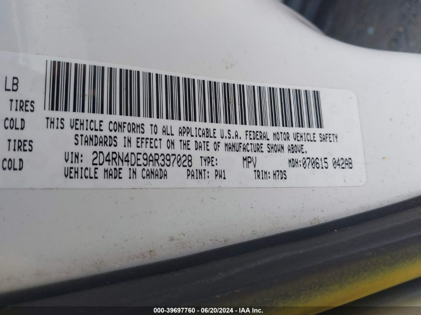 2010 Dodge Grand Caravan Se VIN: 2D4RN4DE9AR397028 Lot: 39697760