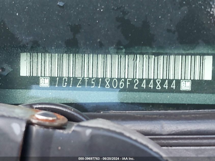 2006 Chevrolet Malibu Lt VIN: 1G1ZT51806F244844 Lot: 39697763