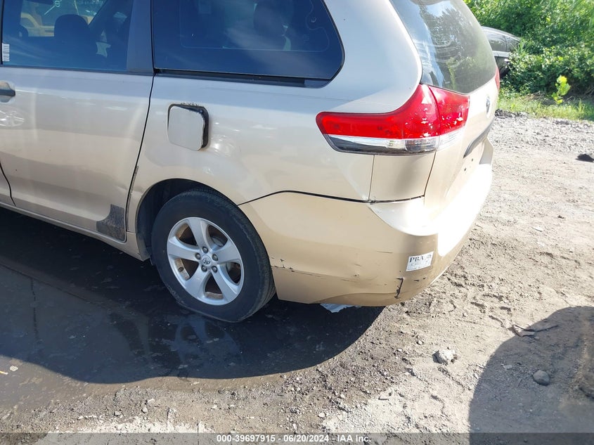 2011 Toyota Sienna Base V6 VIN: 5TDZK3DC0BS162654 Lot: 39697915