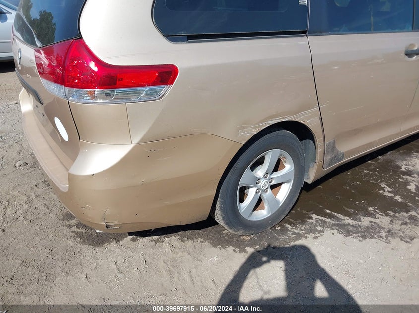 2011 Toyota Sienna Base V6 VIN: 5TDZK3DC0BS162654 Lot: 39697915