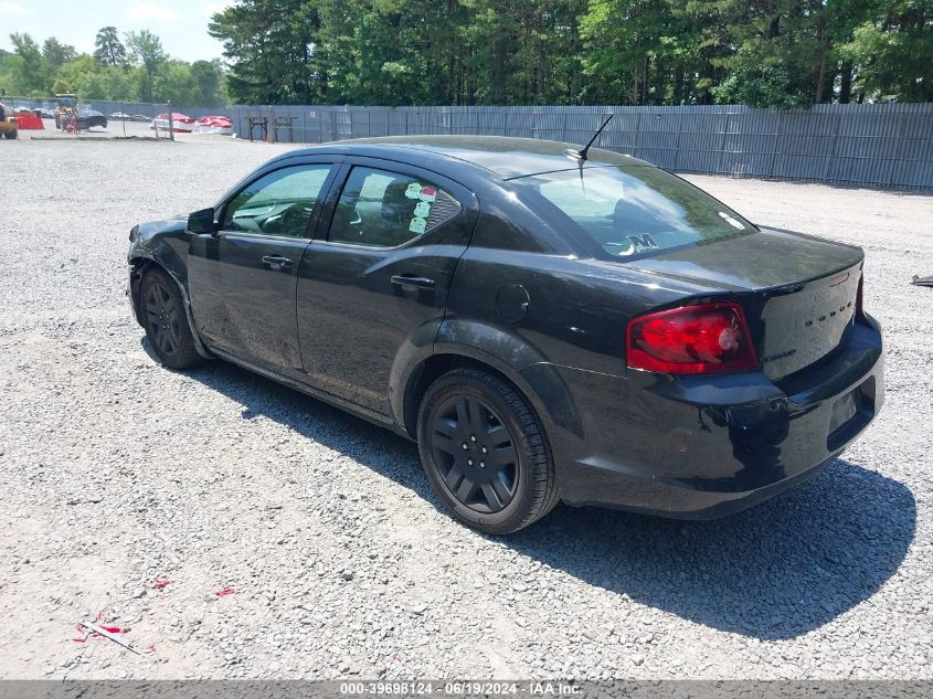 1C3CDZAB7DN628284 2013 Dodge Avenger Se