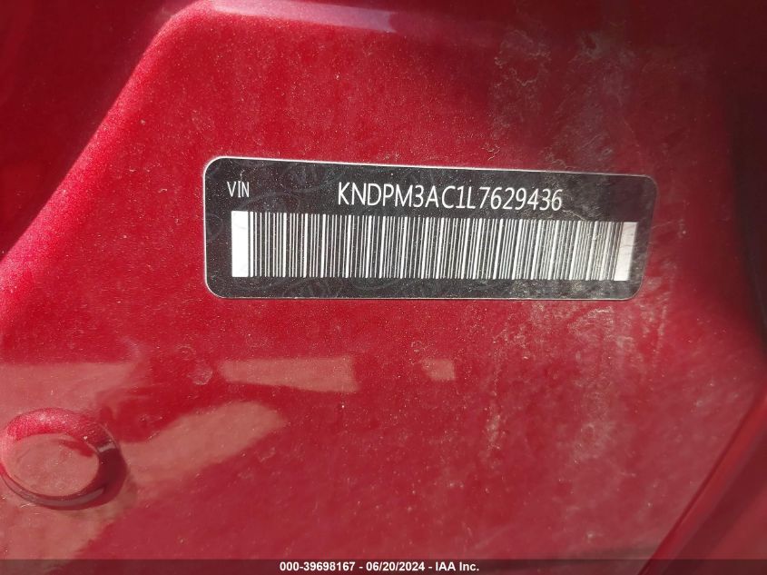 2020 Kia Sportage Lx VIN: KNDPM3AC1L7629436 Lot: 39698167