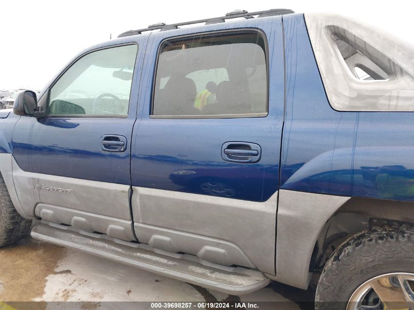 2002 Chevrolet Avalanche 1500 VIN: 3GNEK13T92G124785 Lot: 39698257