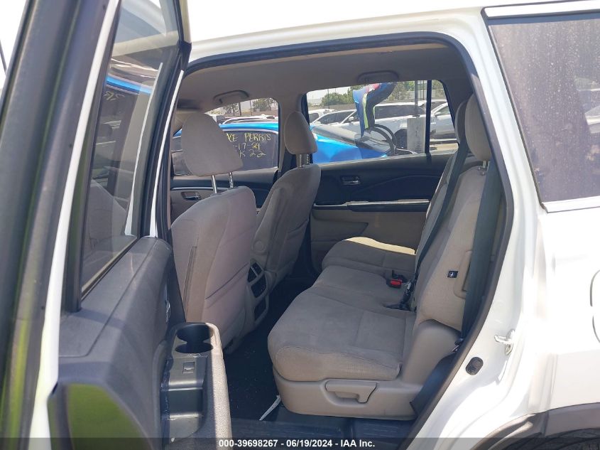 2017 Honda Pilot Ex VIN: 5FNYF5H39HB032309 Lot: 39698267