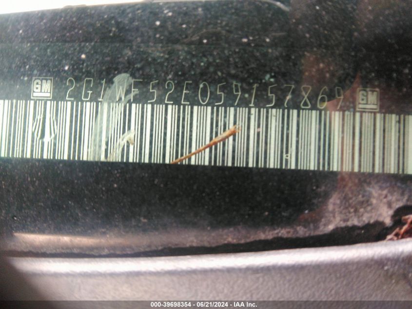 2005 Chevrolet Impala VIN: 2G1WF52E059157869 Lot: 39698354