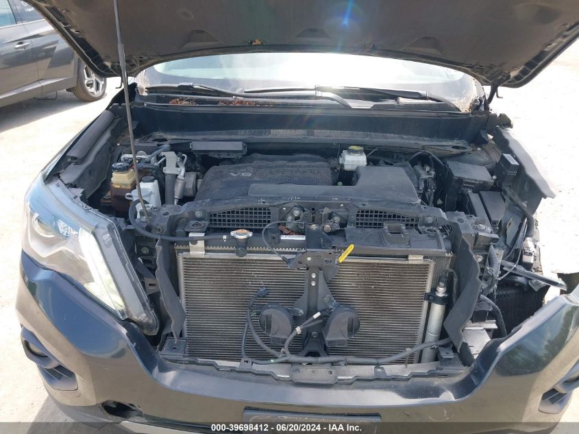 2017 Nissan Pathfinder Sl VIN: 5N1DR2MM7HC904806 Lot: 39698412