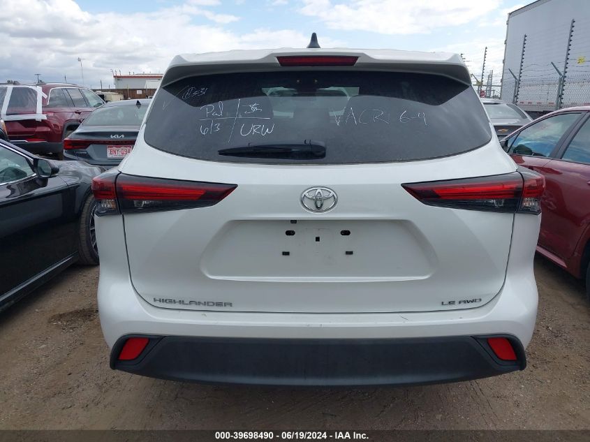 2024 Toyota Highlander Le VIN: 5TDKDRBH9RS537755 Lot: 39698490