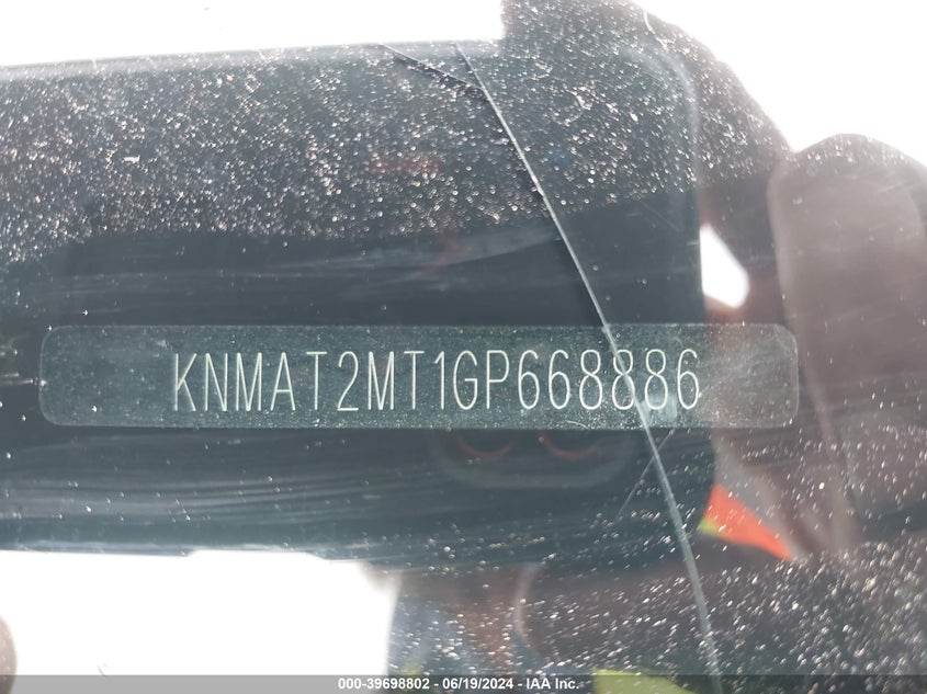 2016 Nissan Rogue Sv VIN: KNMAT2MT1GP668886 Lot: 39698802