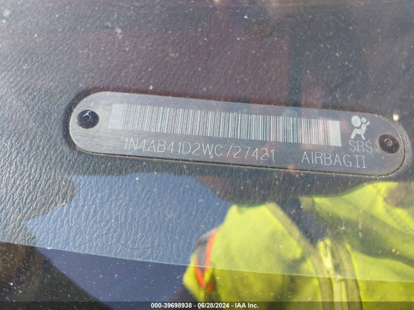 1N4AB41D2WC727421 1998 Nissan Sentra Gle/Gxe/Xe