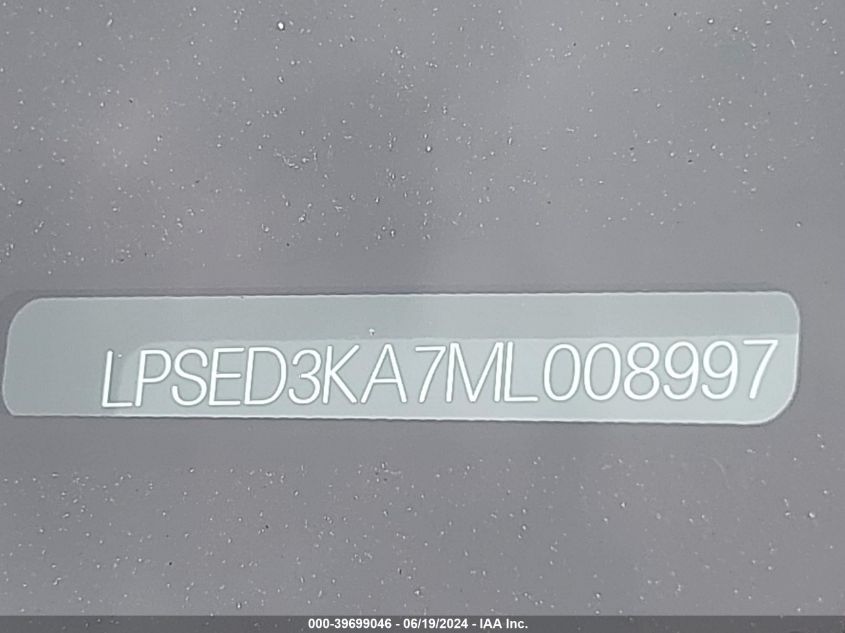 2021 Polestar 2 VIN: LPSED3KA7ML008997 Lot: 39699046