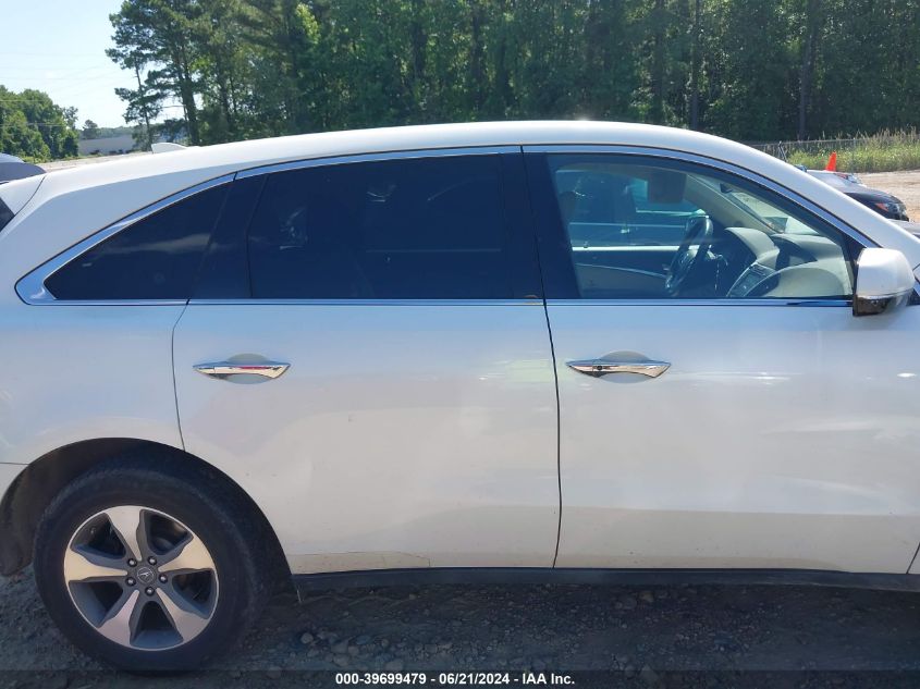 2014 Acura Mdx VIN: 5FRYD4H21EB027896 Lot: 39699479