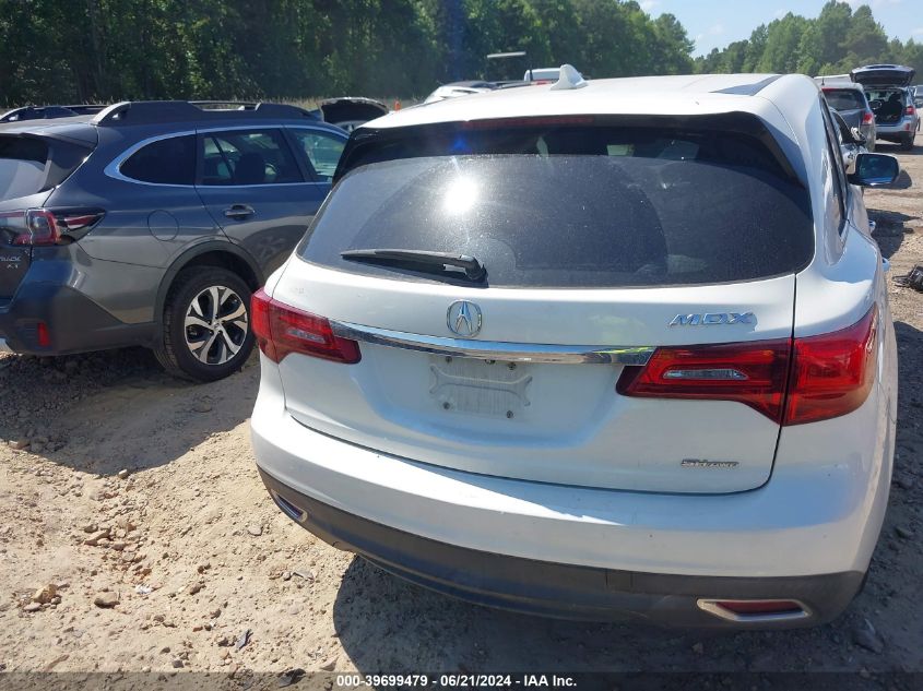 2014 Acura Mdx VIN: 5FRYD4H21EB027896 Lot: 39699479