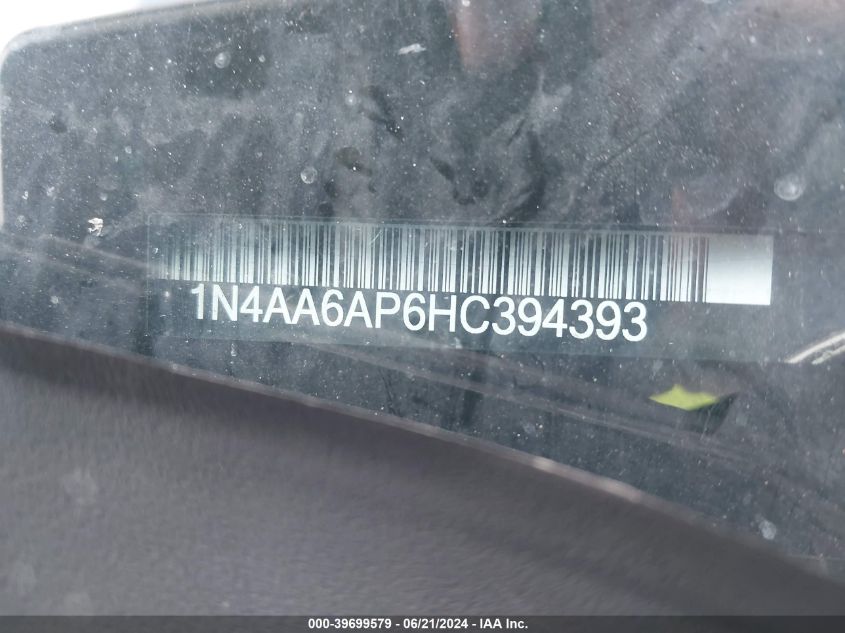 2017 Nissan Maxima 3.5 S VIN: 1N4AA6AP6HC394393 Lot: 39699579
