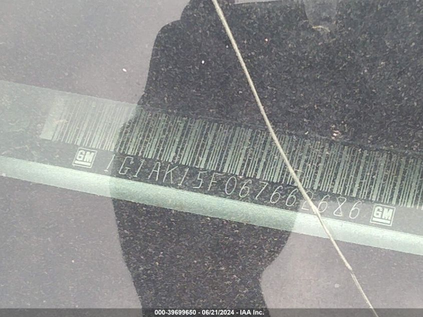 2006 Chevrolet Cobalt Ls VIN: 1G1AK15F067662686 Lot: 39699650