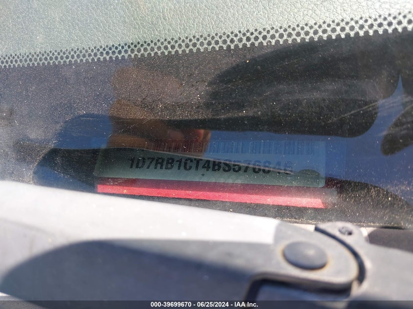 2011 Ram Ram 1500 Laramie VIN: 1D7RB1CT4BS576846 Lot: 39699670