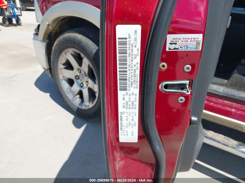 2011 Ram Ram 1500 Laramie VIN: 1D7RB1CT4BS576846 Lot: 39699670