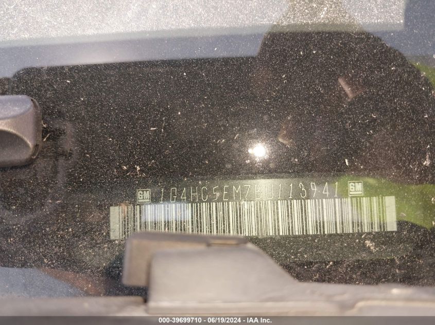 2011 Buick Lucerne Cxl VIN: 1G4HC5EM7BU113941 Lot: 39699710