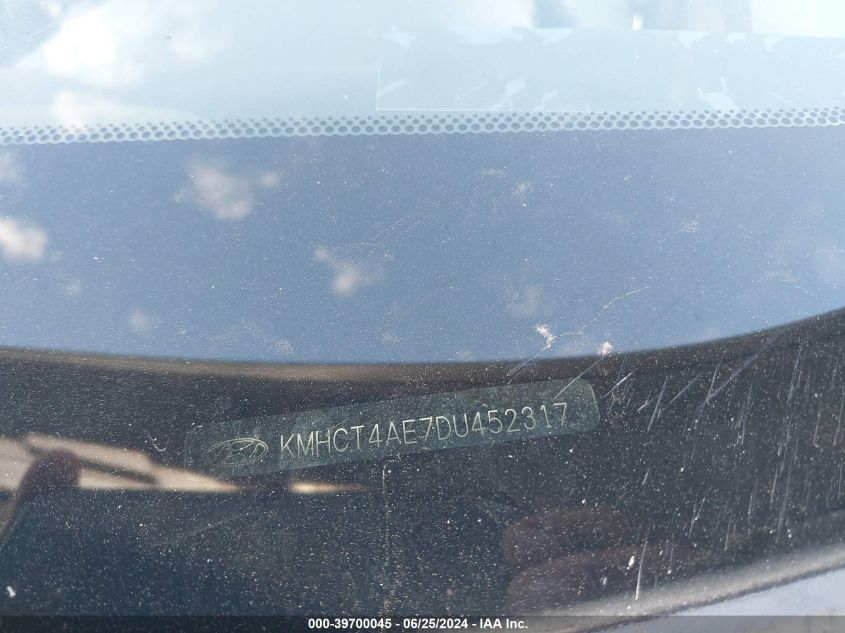 2013 Hyundai Accent Gls VIN: KMHCT4AE7DU452317 Lot: 39700045