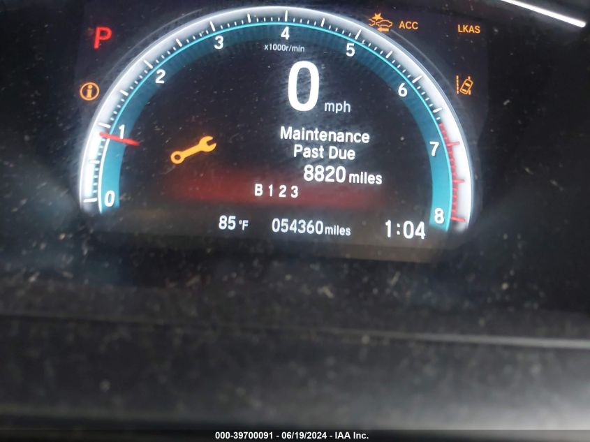 2019 Honda Civic Lx VIN: 19XFC2F63KE037482 Lot: 39700091