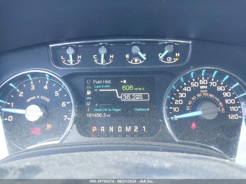 2012 Ford F-150 Lariat VIN: 1FTFW1EF0CFA22092 Lot: 39700274