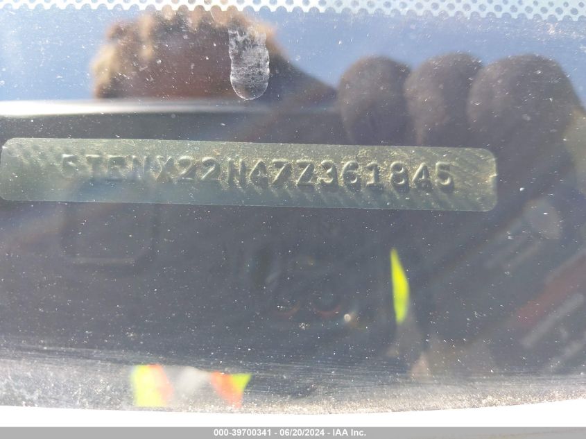 2007 Toyota Tacoma VIN: 5TENX22N47Z361845 Lot: 39700341